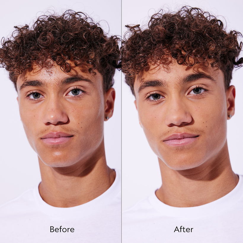 The No Makeup Makeup Set Colourless model before and after